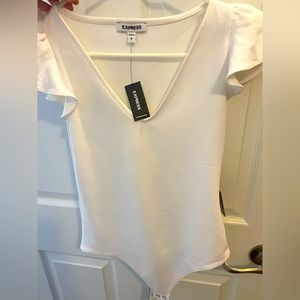 Brand New Crisp White Express Bodysuit